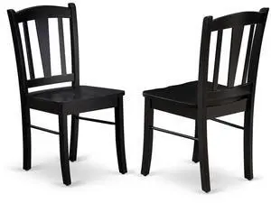 East West Furniture East West DLC-BLK-W Dublin Chair with Wood Seat in Black Finish - Set of 2 East West Furniture East West DLC-BLK-W Dublin Chair with Wood Seat in Black Finish - Set of 2
