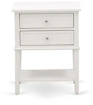East West Furniture East West Furniture VL-0C-ET Small Night Stand with 2 Wooden Drawers, Stable and Sturdy Constructed - Wire brushed Butter Cream Finish East West Furniture East West Furniture VL-0C-ET Small Night Stand with 2 Wooden Drawers, Stable and Sturdy Constructed - Wire brushed Butter Cream Finish