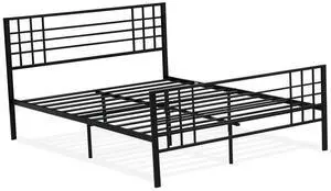 East West Furniture Tyler Bed Frame with 9 Metal Legs - High-class Bed in Powder Coating Black Color East West Furniture Tyler Bed Frame with 9 Metal Legs - High-class Bed in Powder Coating Black Color