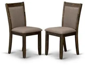East West Furniture MZC7T48 Modern Dining Chairs - Coffee Linen Fabric Seat and High Chair Back - Distressed Jacobean Finish (SET OF 2) East West Furniture MZC7T48 Modern Dining Chairs - Coffee Linen Fabric Seat and High Chair Back - Distressed Jacobean Finish (SET OF 2)