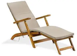 East West Furniture Patio Chair Lounge - Outdoor Acacia Wood Sunlounger Chair for Poolside, Deck, Lawn, 59x21x35 Inch, Natural Oil East West Furniture Patio Chair Lounge - Outdoor Acacia Wood Sunlounger Chair for Poolside, Deck, Lawn, 59x21x35 Inch, Natural Oil