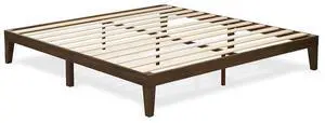 East West Furniture King Size Platform Bed with 4 Legs and 2 Extra Center Legs - Walnut Finish East West Furniture King Size Platform Bed with 4 Legs and 2 Extra Center Legs - Walnut Finish