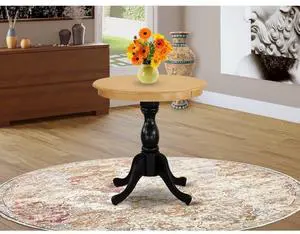 East West Furniture East West Furniture Eden 30" Round Dining Room Table for Compact Space - Oak Top & Black Pedestal East West Furniture East West Furniture Eden 30" Round Dining Room Table for Compact Space - Oak Top & Black Pedestal