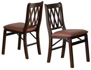 East West Furniture Plano Modern Dining Chairs, PU Leather Seat, 3-X Back, Set of 2, Mahogany Finish East West Furniture Plano Modern Dining Chairs, PU Leather Seat, 3-X Back, Set of 2, Mahogany Finish
