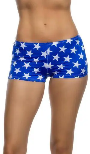 Roma Costume 1pc Low Rise Star-Spangled Shorts, Blue/White, S Roma Costume 1pc Low Rise Star-Spangled Shorts, Blue/White, S
