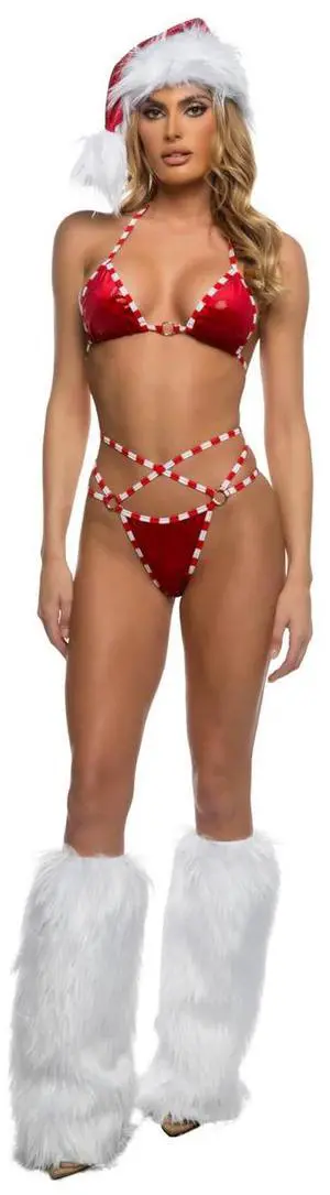 Roma Costume 2pc Holiday Candy Cutie, Red/White, S Roma Costume 2pc Holiday Candy Cutie, Red/White, S