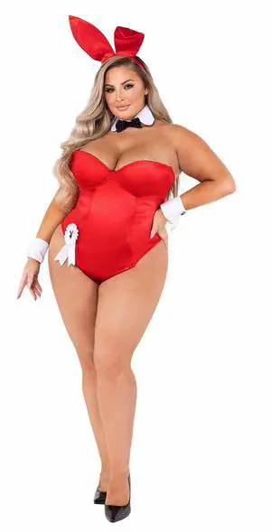 Roma Costume 8pc Playboy Bunny, Red, 1XL Roma Costume 8pc Playboy Bunny, Red, 1XL