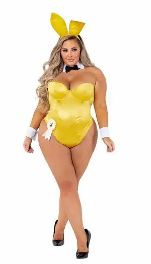 Roma Costume 8pc Playboy Bunny, Yellow, 3XL Roma Costume 8pc Playboy Bunny, Yellow, 3XL