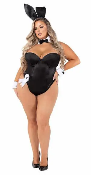 Roma Costume 8pc Playboy Bunny, Black, 2XL Roma Costume 8pc Playboy Bunny, Black, 2XL