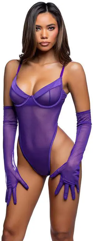 Roma Costume Bare Bliss Teddy, Purple, Small/Medium Roma Costume Bare Bliss Teddy, Purple, Small/Medium