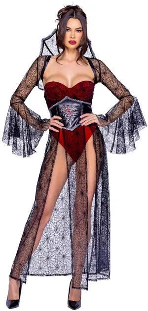 Roma Costume 4pc Black Widow, Black/Red, M Roma Costume 4pc Black Widow, Black/Red, M