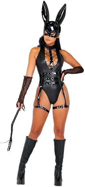 Roma Costume 5pc Dominatrix Bunny, Black, S Roma Costume 5pc Dominatrix Bunny, Black, S