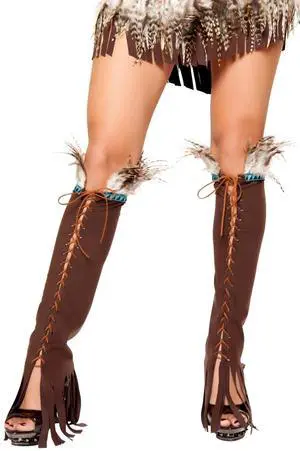 Roma Costume Lace up Suede Leg Warmer, Brown, One Size Roma Costume Lace up Suede Leg Warmer, Brown, One Size