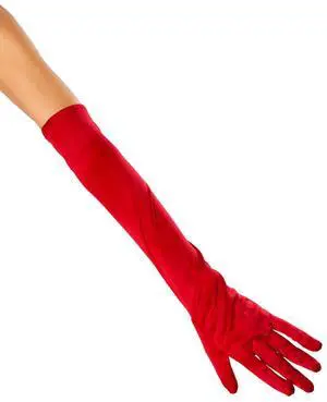 Roma Costume Stretch Satin Gloves, Red, One Size Roma Costume Stretch Satin Gloves, Red, One Size
