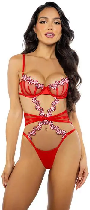 Roma Costume Peppermint Kiss Teddy, red, M Roma Costume Peppermint Kiss Teddy, red, M