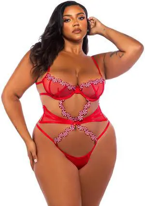 Roma Costume Peppermint Kiss Teddy, red, 1X Roma Costume Peppermint Kiss Teddy, red, 1X