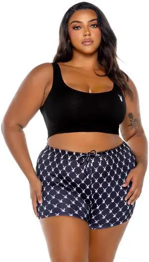 Roma Costume Play Bunny Slumber Lounge 2pc Set, Black, 3X/4X Roma Costume Play Bunny Slumber Lounge 2pc Set, Black, 3X/4X