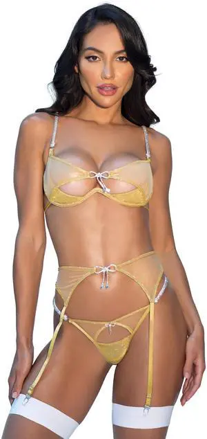 Roma Costume Gilded Beauty 3-Piece Garter Set, gold, XL Roma Costume Gilded Beauty 3-Piece Garter Set, gold, XL