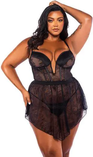 Roma Costume Belle Noir 3-Piece Garter Skirt Set, black, 1X Roma Costume Belle Noir 3-Piece Garter Skirt Set, black, 1X