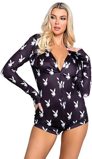 Roma Costume Play Slumber Bunny Romper, Black/White, L/XL Roma Costume Play Slumber Bunny Romper, Black/White, L/XL