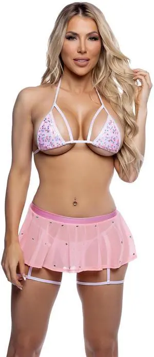 Roma Costume Bedazzled Mesh Mini Skirt with Rhinestone Detail, Black, L/XL Roma Costume Bedazzled Mesh Mini Skirt with Rhinestone Detail, Black, L/XL