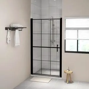 vidaXL Shower Door Tempered Glass 39.4"x70.1" Black vidaXL Shower Door Tempered Glass 39.4"x70.1" Black