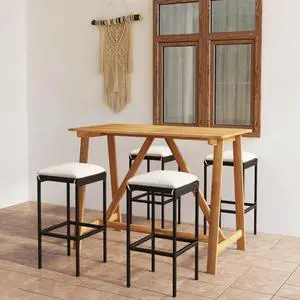 vidaXL Garden Bar Set Black, Cream vidaXL Garden Bar Set Black, Cream