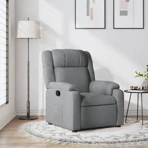 vidaXL Recliner Chair Light gray Polyester fabric, metal, plywood vidaXL Recliner Chair Light gray Polyester fabric, metal, plywood