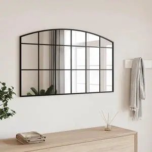 vidaXL Wall Mirror Black Glass, Powder-coated iron 39.4 x 23.6 in vidaXL Wall Mirror Black Glass, Powder-coated iron 39.4 x 23.6 in