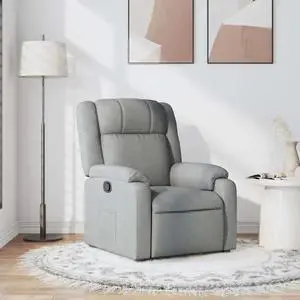 vidaXL Recliner Chair Light grey Polyester, Metal, Plywood Standard vidaXL Recliner Chair Light grey Polyester, Metal, Plywood Standard