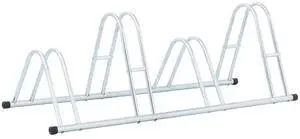 vidaXL Bicycle Stand for 4 Bikes Floor Freestanding Galvanized Steel vidaXL Bicycle Stand for 4 Bikes Floor Freestanding Galvanized Steel