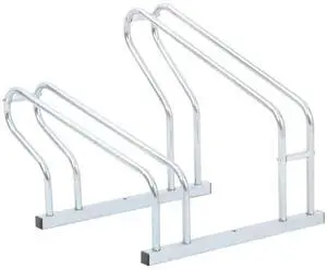 vidaXL Bicycle Stand for 2 Bikes Floor Freestanding Galvanized Steel vidaXL Bicycle Stand for 2 Bikes Floor Freestanding Galvanized Steel