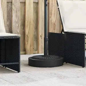 vidaXL Parasol Base Black PE and concrete with iron tube Medium vidaXL Parasol Base Black PE and concrete with iron tube Medium