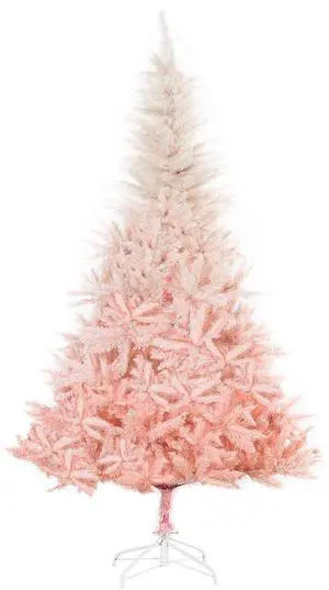 Aosom 6ft Unlit Spruce Artificial Christmas Tree with Realistic Branches and 800 Tips, Pink Aosom 6ft Unlit Spruce Artificial Christmas Tree with Realistic Branches and 800 Tips, Pink