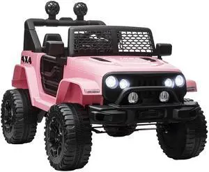 AosomAosom 12V Kids Ride On Truck with Parent Remote Control, Battery Powered Electric Car with Spring Suspension, Adjustable Speed, LED Lights and Horn, Pink AosomAosom 12V Kids Ride On Truck with Parent Remote Control, Battery Powered Electric Car with Spring Suspension, Adjustable Speed, LED Lights and Horn, Pink