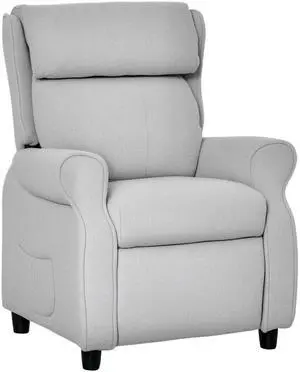 AosomQaba Kids Recliner Chair Children Sofa Angle Adjustable Single Lounger Armchair Gaming Chair with Footrest 2 Side Pockets for 3-5 Years, Light Grey AosomQaba Kids Recliner Chair Children Sofa Angle Adjustable Single Lounger Armchair Gaming Chair with Footrest 2 Side Pockets for 3-5 Years, Light Grey