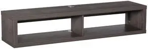 Aosom Wall Mounted TV Stand, Media Console Floating Storage Shelf for Living Room or Home Office, Dark Grey Aosom Wall Mounted TV Stand, Media Console Floating Storage Shelf for Living Room or Home Office, Dark Grey