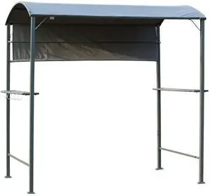 Aosom 7FT Grill Gazebo BBQ Canopy with Sun Shade Panel Side Awning, 2 Exterior Serving Shelves, 5 Hooks for Patio Lawn Backyard Aosom 7FT Grill Gazebo BBQ Canopy with Sun Shade Panel Side Awning, 2 Exterior Serving Shelves, 5 Hooks for Patio Lawn Backyard