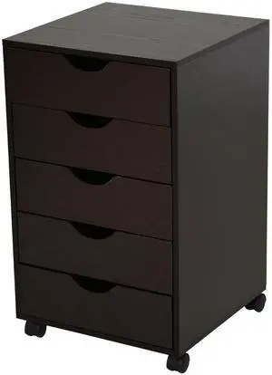 Aosom 5 Drawer File Cabinet Storage Organizer Filing Cabinet with Nordic Minimalist Modern Style & Wheels, Brown Aosom 5 Drawer File Cabinet Storage Organizer Filing Cabinet with Nordic Minimalist Modern Style & Wheels, Brown
