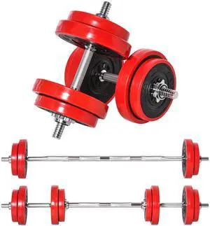 AosomSoozier Adjustable Dumbbell Set, 44lbs Convertible to Barbell Weight Set for Home Gym Women and Men Weight Lifting Training AosomSoozier Adjustable Dumbbell Set, 44lbs Convertible to Barbell Weight Set for Home Gym Women and Men Weight Lifting Training