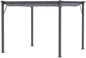 Aosom 10' x 10' Outdoor Retractable Pergola Canopy, Aluminum Patio Pergola, Backyard Shade Shelter for Garden & Parties, Gray Aosom 10' x 10' Outdoor Retractable Pergola Canopy, Aluminum Patio Pergola, Backyard Shade Shelter for Garden & Parties, Gray