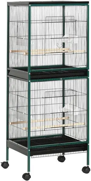 Aosom Large Bird Cage with 1.7 ft. Width for Wingspan, Bird Aviary Indoor with Multi-Door Design, Fit for a Canary, Finch, Conure, 55", Green Aosom Large Bird Cage with 1.7 ft. Width for Wingspan, Bird Aviary Indoor with Multi-Door Design, Fit for a Canary, Finch, Conure, 55", Green