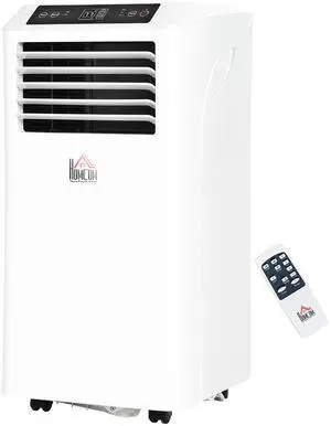 Aosom 8000BTU Mobile Portable Air Conditioner with Cooling, Dehumidifier, and Ventilating with Remote Control, 2 Speed Fans, 24-Hour Timer for Bedroom, Living Room, Home Office, White Aosom 8000BTU Mobile Portable Air Conditioner with Cooling, Dehumidifier, and Ventilating with Remote Control, 2 Speed Fans, 24-Hour Timer for Bedroom, Living Room, Home Office, White