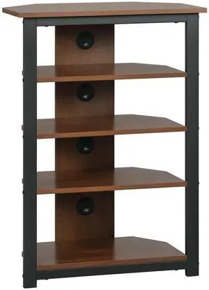 Aosom Media Stand with 4-Tier Audio Rack AV Media Corner Shelf with Cable Management for DVD Players Game Console TV Box Cable Box Xbox WiFi Router, Brown Aosom Media Stand with 4-Tier Audio Rack AV Media Corner Shelf with Cable Management for DVD Players Game Console TV Box Cable Box Xbox WiFi Router, Brown