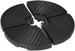 Aosom HDPE Material Patio Umbrella Base Weights Sand Filled up to 150 Lb. for Any Offset Umbrella Base | 4-Piece, Water or Sand Filled, All-Weather, Black (Round) Aosom HDPE Material Patio Umbrella Base Weights Sand Filled up to 150 Lb. for Any Offset Umbrella Base | 4-Piece, Water or Sand Filled, All-Weather, Black (Round)