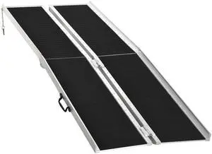 Aosom 8' Skidproof Portable Wheelchair Ramp for Home, Steps, Doorways, Carpeted Foldable Handicap Ramp, Threshold Ramp Aosom 8' Skidproof Portable Wheelchair Ramp for Home, Steps, Doorways, Carpeted Foldable Handicap Ramp, Threshold Ramp