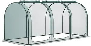 Aosom 9' x 4' Crop Cage, Plant Protection Tent with Three Zippered Doors, Storage Bag and 4 Ground Stakes, for Garden, Yard, Lawn, Green Aosom 9' x 4' Crop Cage, Plant Protection Tent with Three Zippered Doors, Storage Bag and 4 Ground Stakes, for Garden, Yard, Lawn, Green