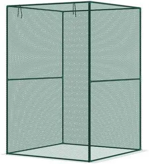 Aosom Walk-in Crop Cage, Plant Protectors from Animals with Roll Up Zippered Door, 3.9' x 3.9' x 5.9', Dark Green Aosom Walk-in Crop Cage, Plant Protectors from Animals with Roll Up Zippered Door, 3.9' x 3.9' x 5.9', Dark Green