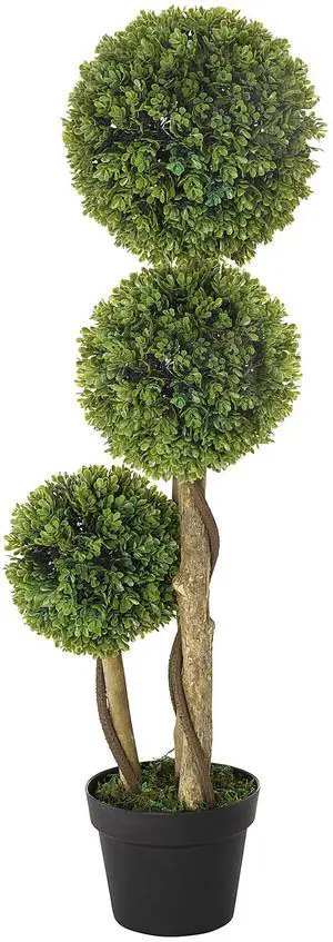 Aosom 35.5" Artificial Ball Boxwood Topiary Tree Fake Plant in Pot for Indoor Outdoor Living Room Decoration Light Green Aosom 35.5" Artificial Ball Boxwood Topiary Tree Fake Plant in Pot for Indoor Outdoor Living Room Decoration Light Green