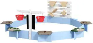 Aosom Wooden Sandbox for 3-7 Years, 85" x 85" x 25", Blue Aosom Wooden Sandbox for 3-7 Years, 85" x 85" x 25", Blue